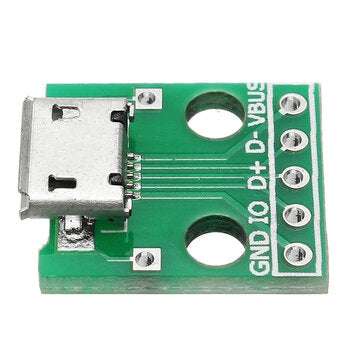 10pcs Micro USB To Dip Female Socket B Type Microphone 5P Patch To Dip With Soldering Adapter Board