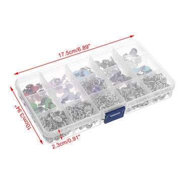 150 Sets Stainless Steel Buttons Snaps Fasteners Dummy Clips Press Studs 10 Colors