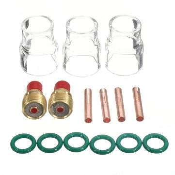 15Pcs TIG Welding Torch Gas Lens #12 Cup Kit for WP-9/20/25 Series 1/8inch
