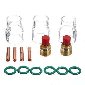 15Pcs TIG Welding Torch Gas Lens #12 Cup Kit for WP-9/20/25 Series 1/8inch