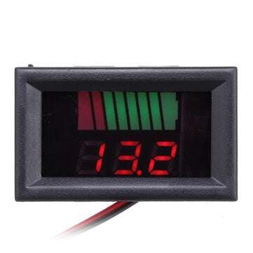 12V Car Lead Acid Battery Charge Level Indicator Battery Tester Capacity Meter Dual... (COLOR.: RED)