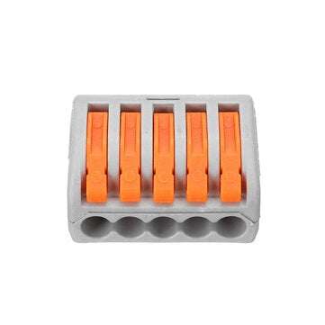 100Pcs/Set Terminal Block Reusable Electric Cable Wire Connector 2/3/5 Pin  (HOLE STYLE: 5HOLES)