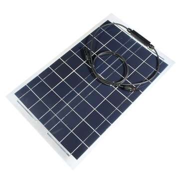 30W 12V Mono Semi Flexible Solar Panel Battery Charger For RV Boat Smart Car