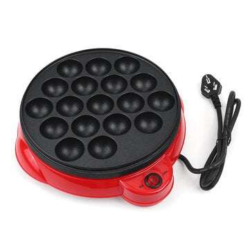 18 Holes Electric Takoyaki Octopus Ball Baking Machine Maruko Maker with Grill Pan Professional Cook