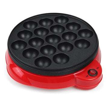 18 Holes Electric Takoyaki Octopus Ball Baking Machine Maruko Maker with Grill Pan Professional Cook