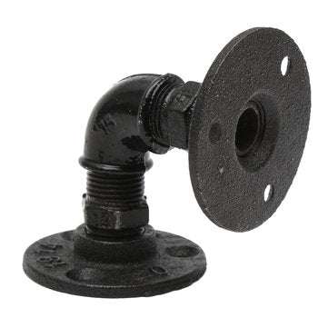 2Pcs Vintage Retro Black Iron Industrial Pipe Shelf Bracket Home Decoration Storage Holders