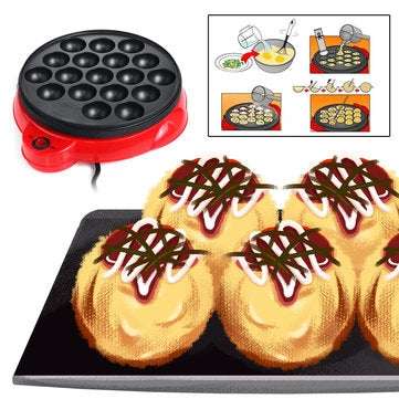18 Holes Electric Octopus Ball Grill Takoyaki Baking Mould Machine Mini Electric Chibi Maruko Grill