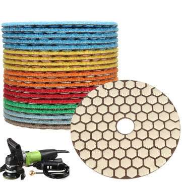 20pcs 4 Inch 50-3000 Grit Diamond Polishing Pads for Granite Stone Concrete Marble