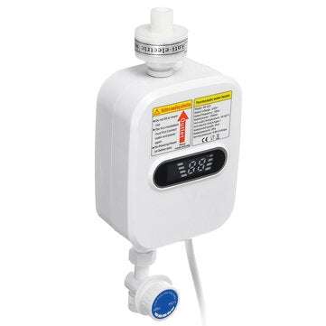 3500W 220V Mini Water Heater Hot Electric Tankless Household Bathroom Faucet with Shower Head LCD Te