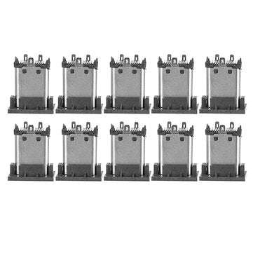 10PCS TYPE C Vertical Patch USB3.1 Male 180 Degrees 24p Double Row Patch Three-Pin Board Length 11.0