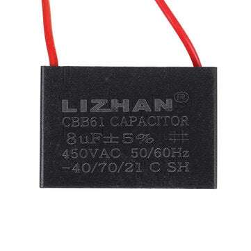 10pcs CBB61 450V 8uf Starting Capacitance AC Fan Capacitor CBB Motor Run Capacitor 450V 8F