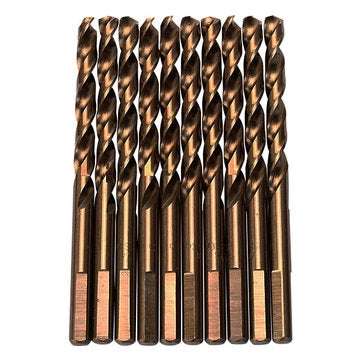 10pcs M35 1/4 Inch Shank Triangle Shank Cobalt Twist Drill Bits