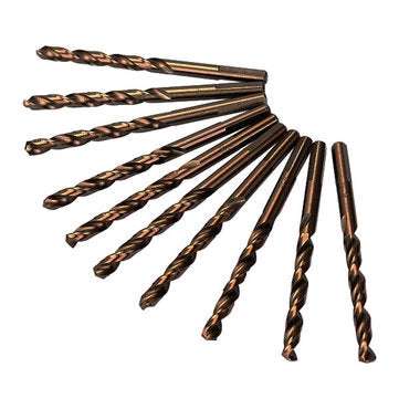 10pcs M35 1/4 Inch Shank Triangle Shank Cobalt Twist Drill Bits