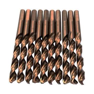 10pcs M35 1/4 Inch Shank Triangle Shank Cobalt Twist Drill Bits