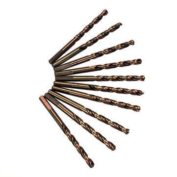 10pcs M35 1/4 Inch Shank Triangle Shank Cobalt Twist Drill Bits