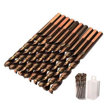 10pcs M35 1/4 Inch Shank Triangle Shank Cobalt Twist Drill Bits