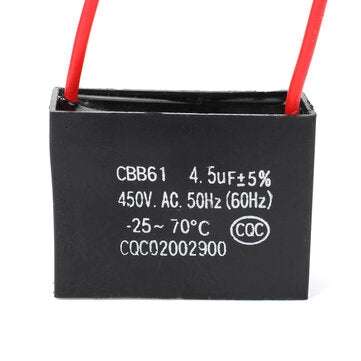 10pcs CBB61 450V 4.5uf Starting Capacitance AC Fan Capacitor CBB Motor Run Capacitor 450V 4.5F