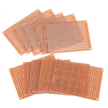 10pcs Universal PCB Board 5x7cm 2.54mm Hole Pitch DIY Prototype Paper Printed Circuit Board Panel Si