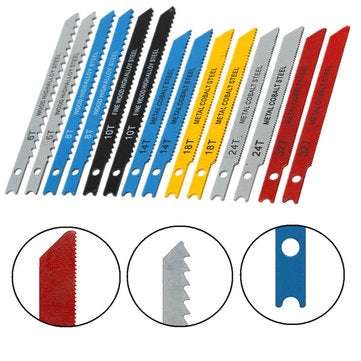 14Pcs U Fitting Shank Jigsaw Blades Set Metal Plastic Wood Blades For Black and Decker
