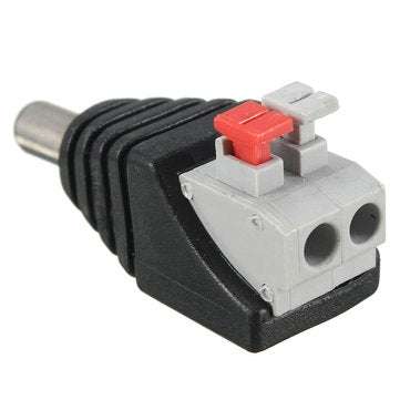 10PCS LUSTREON DC Power Male 5.5*2.1mm Connector Adapter Plug Cable Pressed for LED Strips 12V