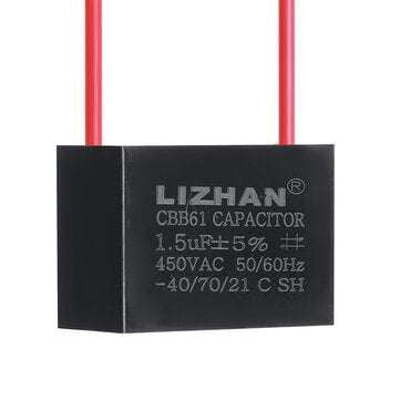 10pcs CBB61 450V 1.5uf Starting Capacitance AC Fan Capacitor CBB Motor Run Capacitor 450V 1.5F