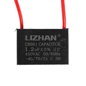 10pcs CBB61 450V 1.2uf Starting Capacitance AC Fan Capacitor CBB Motor Run Capacitor 450V 1.2F