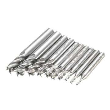 10pcs 2-10mm 4 Flute Milling Cutter HSS-Al  End Mill Cutter CNC Tool