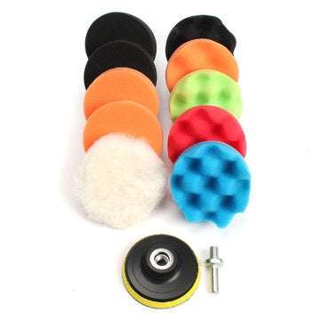 11pcs 3/5/6/7 Inch Waffle Buffer Polishing Pad Set For Car Polisher (INCH: 7INCH)