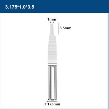 10Pcs 3.175mm Shank V-shape PCB Engraving Drill Bit Single Grooving Flat Bottom 0.8... (SIZE: 1.0MM)