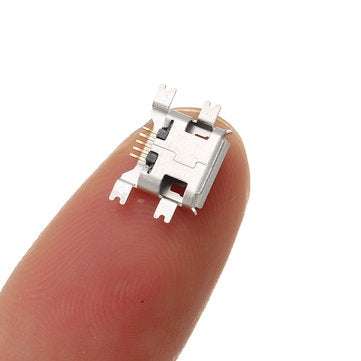 100pcs Micro USB Microphone Female Socket 5P Gold Plated 1.27mm Sink Board 5 Pin 4 Feet Patch For Sa
