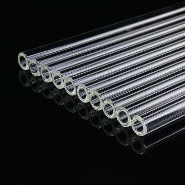 10Pcs Length 200mm OD 10mm 1.5mm Thick Wall Borosilicate Glass Blowing Tube Lab Factory School Home