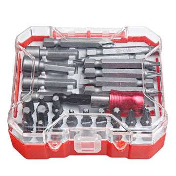 34pcs Screwdriver Bit Set Slotted Phillips Hex Torx Screwdriver Bits Nut Bit Holder