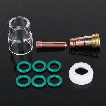10Pcs TIG Welding Torch Stubby Gas Lens #12 Pyrex Cup Kit for WP-17/18/26 2/32inch