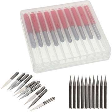 10pcs 20 Degree 0.2mm Tip 3.175mm Carbide PCB Engraving Bits End Mill Cutter
