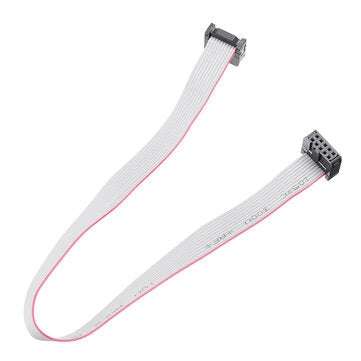 10Pcs 2.54mm FC-10P IDC Flat Gray Cable LED Screen Connected to JTAG Download Cable