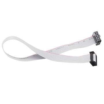 10Pcs 2.54mm FC-10P IDC Flat Gray Cable LED Screen Connected to JTAG Download Cable
