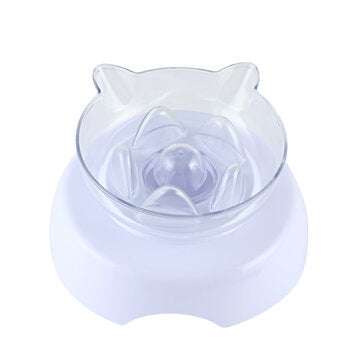 15 Degrees Incline Oblique Pet Cat Dog Bowl Detachable Cat Ear... (TYPE: SEVENLIGHTCOLORSWITHREMOTE)