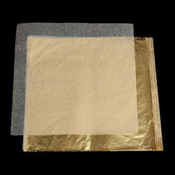 100Pcs Imitation Gold Foil Sheets Copper Leaf Sheets Transfer Leaf Sheets Gold Leaf Booklet 16cm16