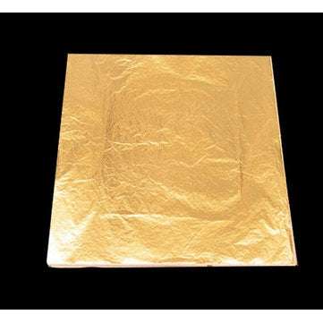 100Pcs Imitation Gold Foil Sheets Copper Leaf Sheets Transfer Leaf Sheets Gold Leaf Booklet 16cm16
