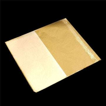 100Pcs Imitation Gold Foil Sheets Copper Leaf Sheets Transfer Leaf Sheets Gold Leaf Booklet 16cm16