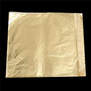 100Pcs Imitation Gold Foil Sheets Copper Leaf Sheets Transfer Leaf Sheets Gold Leaf Booklet 16cm16