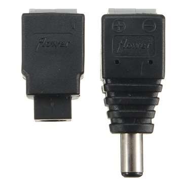 10PCS LUSTREON Male&Female Connectors DC 5.5*2.1mm Power Adapter Plug Cable for LED Strips 12V