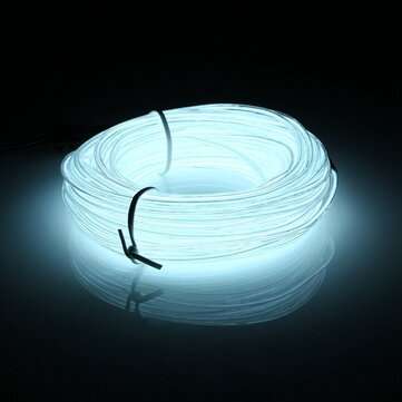 10M EL LED Flexible Soft Tube Wire Neon Glow Car Rope Strip Light Xmas Decor DC12V (COLOR.: WHITE)