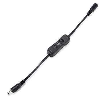 10PCS LUSTREON 5.5X2.1mm DC Power Supply Connector Switch Cable for 5050 3528 LED Strip Light