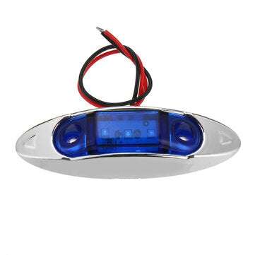 10Pcs Blue 3LED 24V Side Marker Indicator Light Clearance Lamp Truck Trailer Lorry Van