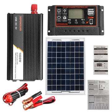 10A-60A Soalr Charge Controller DIY Solar System Kit 1000W Solar Inverter With Sol... (CURRENT: 10A)