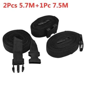 10M / 7.5M+5.7M Car Truck Covers Straps Outdoor Buckle Overbody Stormforce Black (TYPE: A)