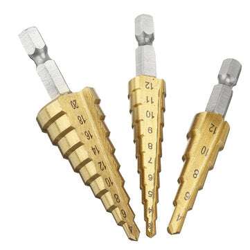 10pcs Step Drill Bit Set 1/4 Inch Hex Shank 5 Flute Countersink Drill Bit Set with Automatic Center