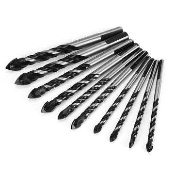 10Pcs Tungsten Carbide Drill Bit Set Twist Drill Bit for Porcelain Ceramic Tile Concrete Brick Glass
