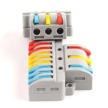 10PCS 3 in 9 out Quick Wire Connector PCT SPL Universal Wiring Cable Connectors Push-in Conductor Te